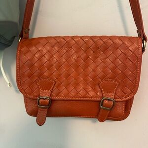 Divina Firenze Made in Italy Leather Shoulder Bag - Orange